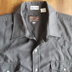 Plains Western Wear Men Black Pearl Snap XLT